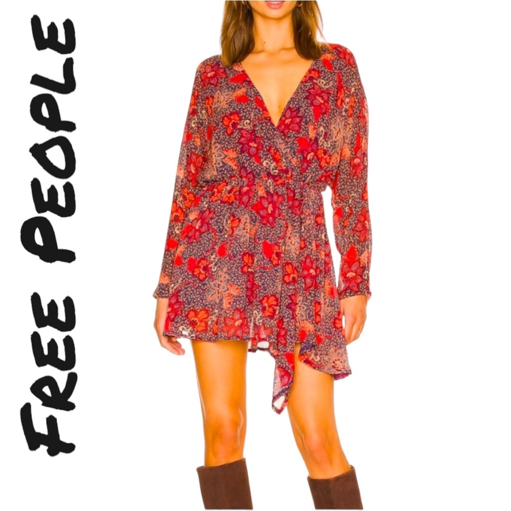 Free People Floral Mini Dress- S - Picture 1 of 8
